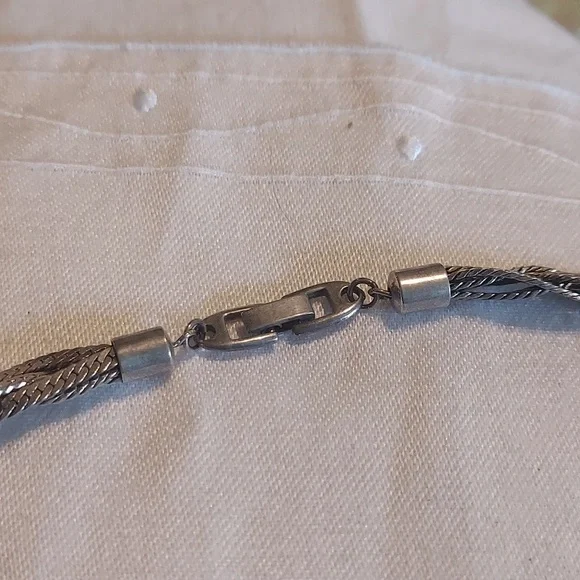 Vintage Sterling Braided Necklace - Picture 3 of 5